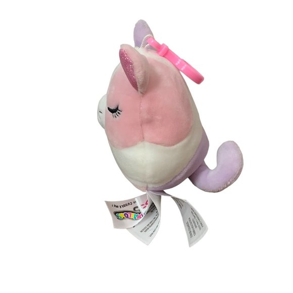 Squishmallow Clip Cat Justice Colette Purple Pink White 2019 Scented Pastel Rare - Picture 4 of 9